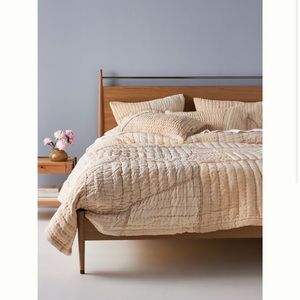 Anthropologie Ellery Pieced Mixed Quilt in Shades of Ecru & Cream Twin